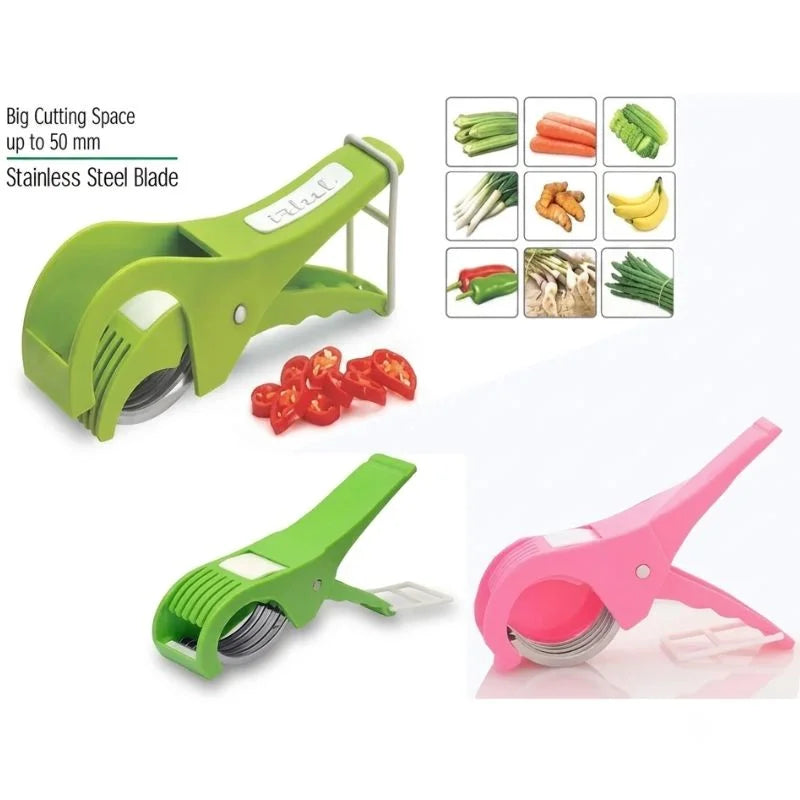 y16- 5 Blade Vegetable & Fruit Cutter and Slicer | Multipurpose Vegetable Chopper & Fruit Slicer |  Kitchen Cutter with 5 Stainless Steel Blades | Multiple Colors