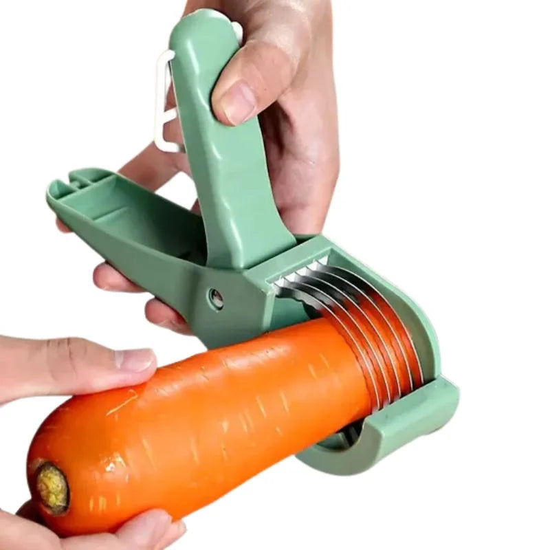 y16- 5 Blade Vegetable & Fruit Cutter and Slicer | Multipurpose Vegetable Chopper & Fruit Slicer |  Kitchen Cutter with 5 Stainless Steel Blades | Multiple Colors