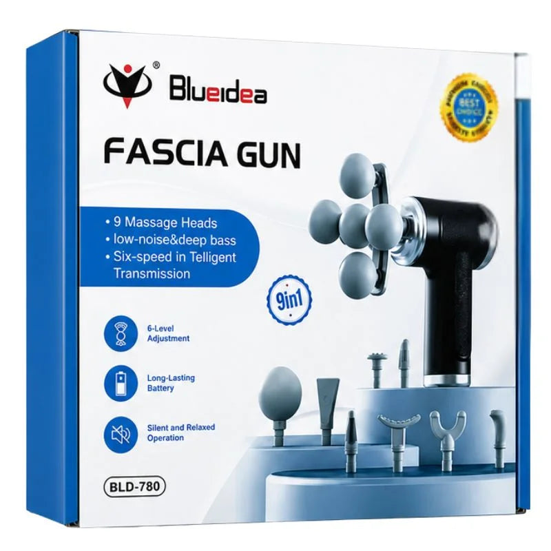 26- Five Head Massage Gun  | Rechargeable Deep Tissue Muscle Massager | 9 Massage Heads | 6 Speed Levels | Model  BLD-780 | Random color
