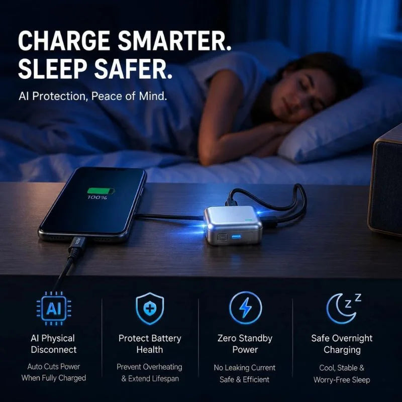 y25- Automatic Charging Disconnector | Model LX-007 | Smart Auto Power Cut-Off Battery Protector | Type-C to Type-C Fast Charging Guardian