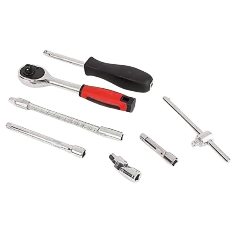 y24-46-Piece Socket Wrench Set  | Complete Ratchet Socket & Screwdriver Bit Tool Kit | Chrome Vanadium Steel Repair Tool Set with Storage Case