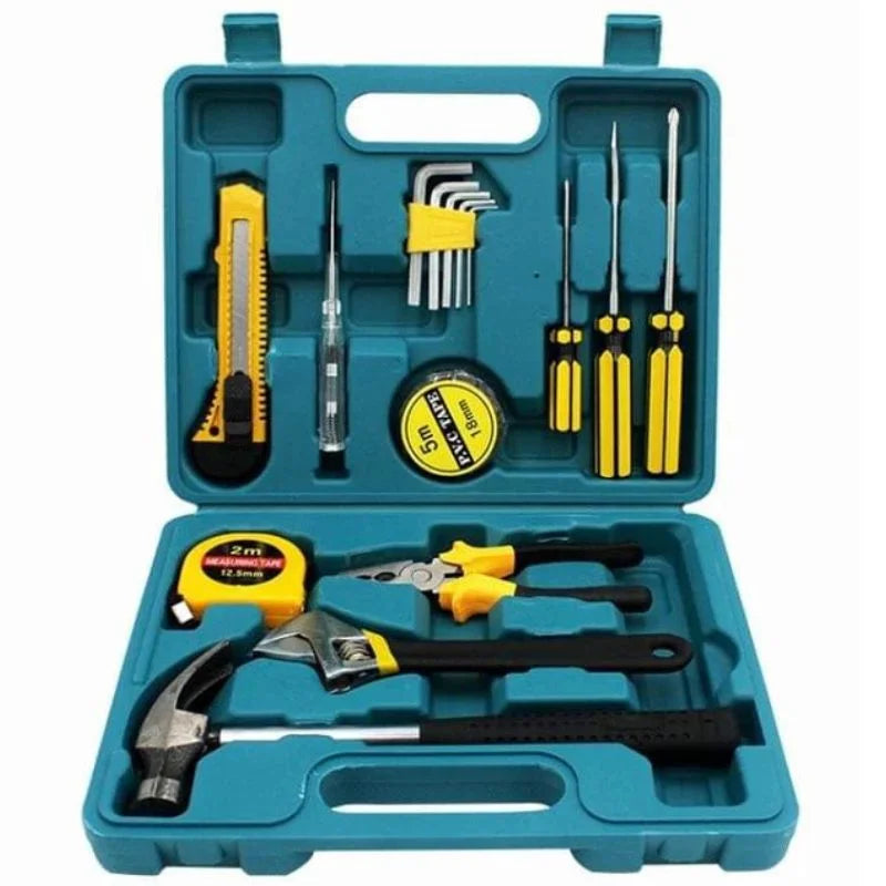 y23- 12-in-1 Home Tool Kit  | Multi-Purpose Household Repair Tool Set | Hardware Toolkit with Durable Storage Box