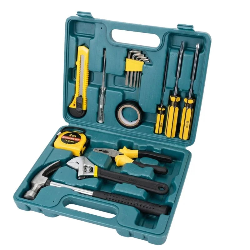 y23- 12-in-1 Home Tool Kit  | Multi-Purpose Household Repair Tool Set | Hardware Toolkit with Durable Storage Box