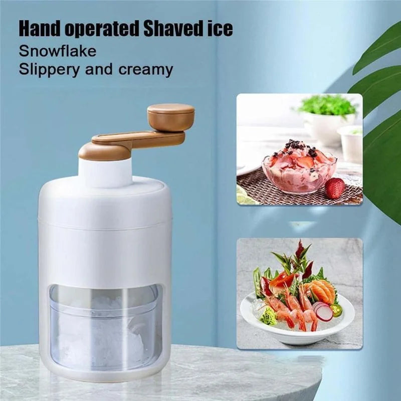 y18- Portable Manual Ice Shaver  | Snow Cone & Slush Maker | Stainless Steel Blades | Ice Shaving Machine for Home, Kitchen & Camping