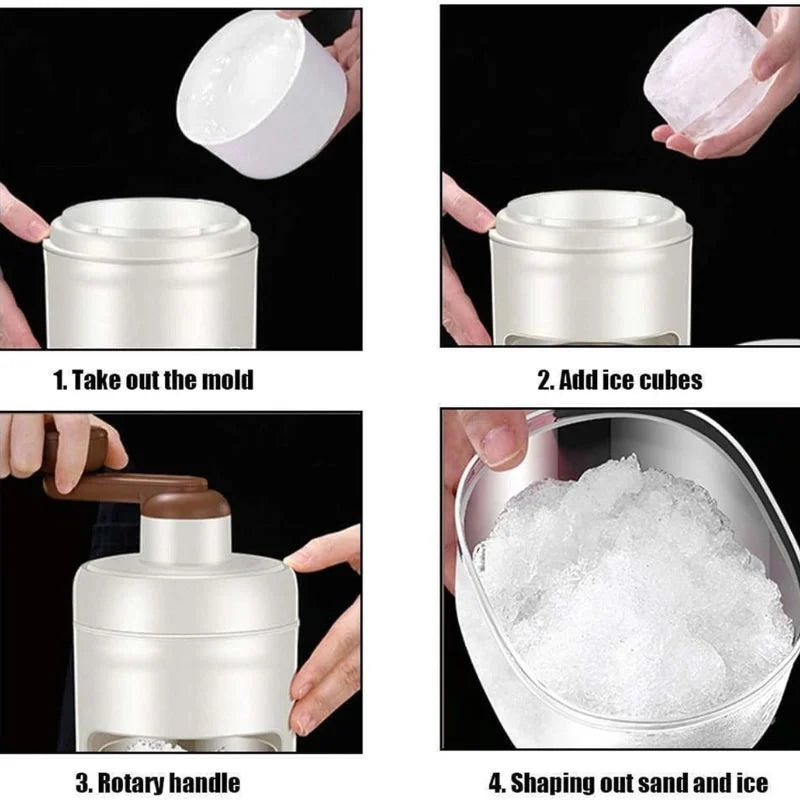 y18- Portable Manual Ice Shaver  | Snow Cone & Slush Maker | Stainless Steel Blades | Ice Shaving Machine for Home, Kitchen & Camping